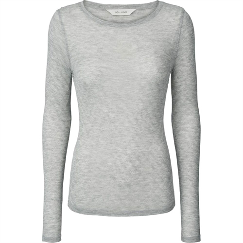 GAI + LISVA FERMI L/S SILK TOP LIGHT GREY MELANGE